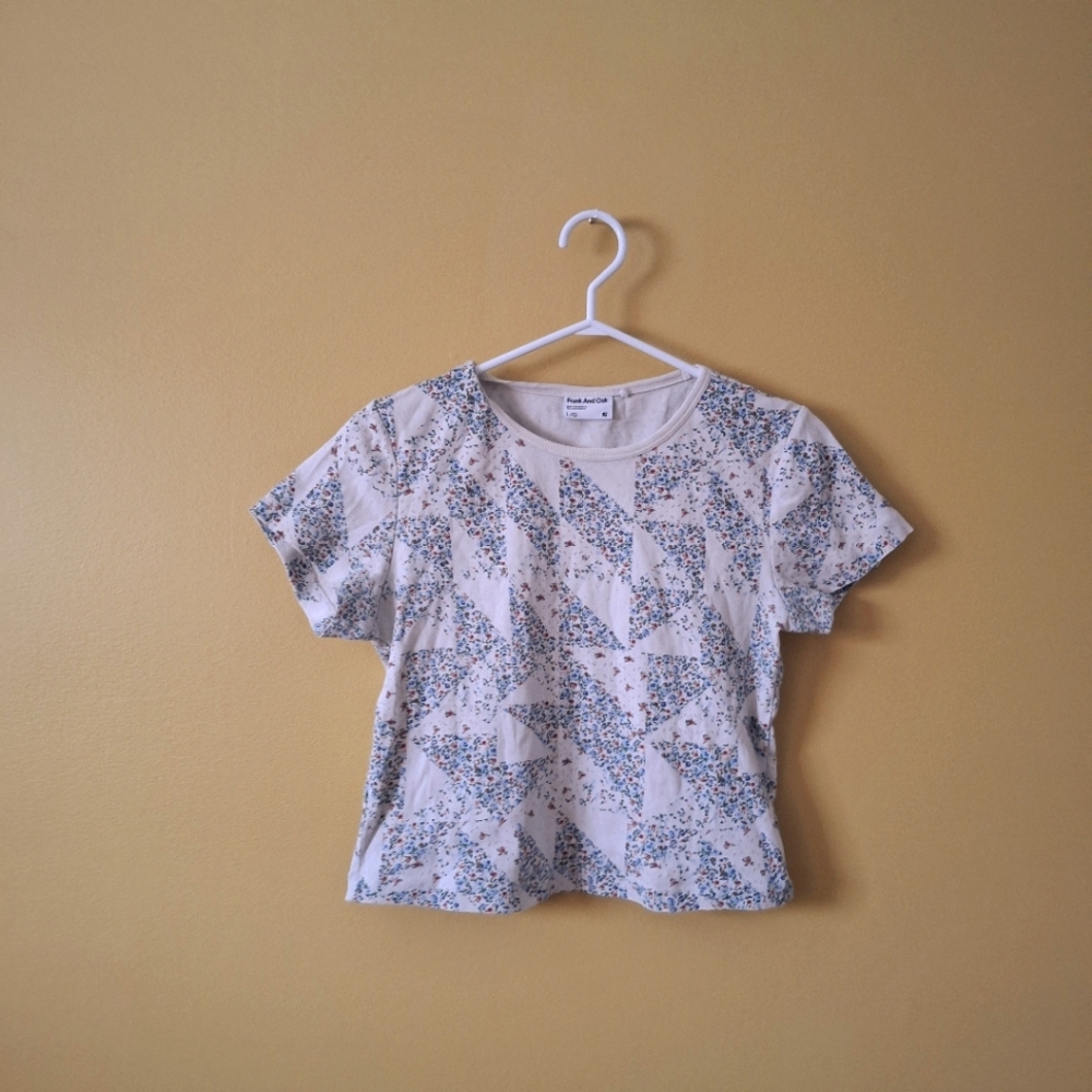Frank and Oak floral print cropped t-shirt